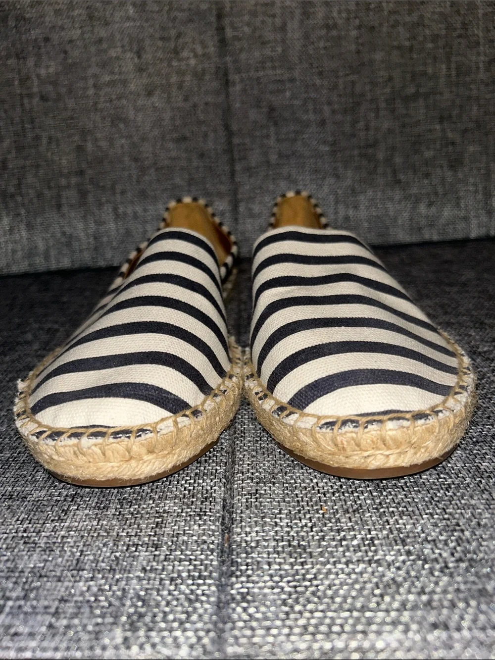 NEW - J. Crew Navy and White Striped Espadrille Flats